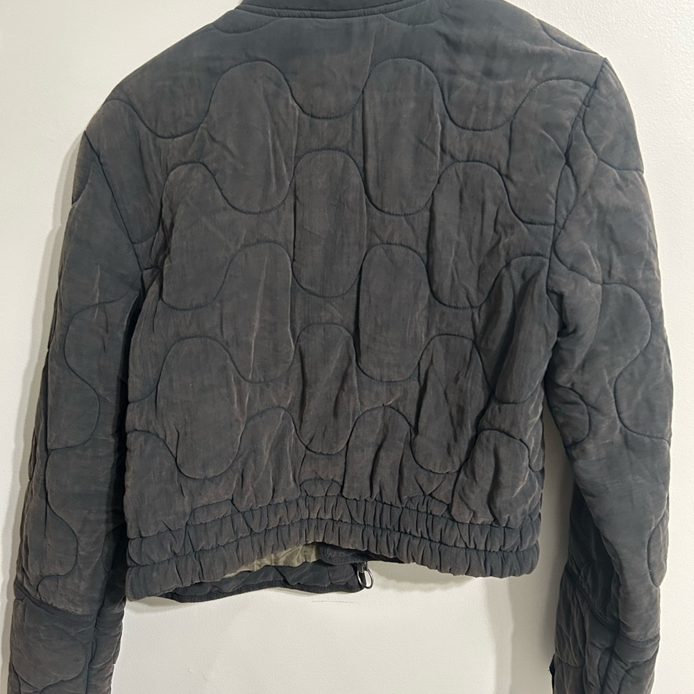 Free People Black Quilted Bomber Jacket - Picture 7 of 7